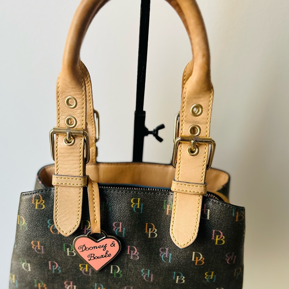 Dooney & Bourke Vintage Rainbow Monogram Small âItâ Buckle Bag Satchel Y2k